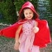 Little Red Riding Hood Costume- Red Hooded Cape- Imagination Dress up- Halloween