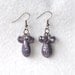Victoria Earrings deep purple vintage Lucite, crystal & gunmetal