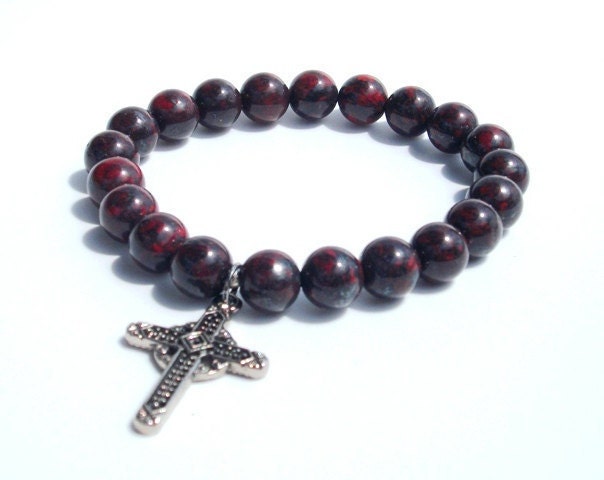 Poppy Jasper Bracelet - Unisex, gemstone, stacking, charm bracelet