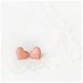 Tiny peach pink heart posts earrings - Heart jewelry Valentine's gift