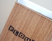Mid Century Modern Chrome Wood Grain Canister