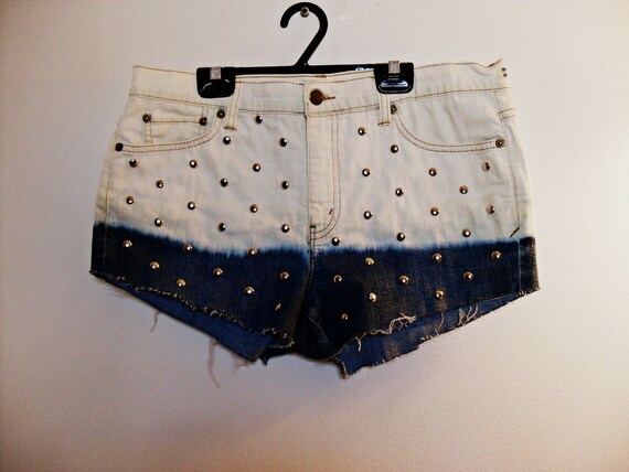 Buy high waisted shorts - Vintage Ralph Lauren Ombre Studded High Waist Shorts