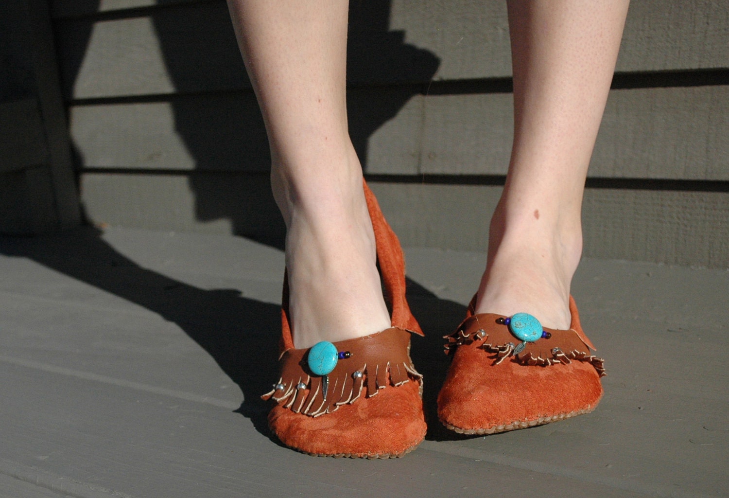 Ballet Moccasins- Custom made with upcycled leather and hand sewn to the shape of your feet.