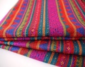 Aztec Fabric, Peruvian Fabric, Woven, Bright Geo Stripes, 1 Yard