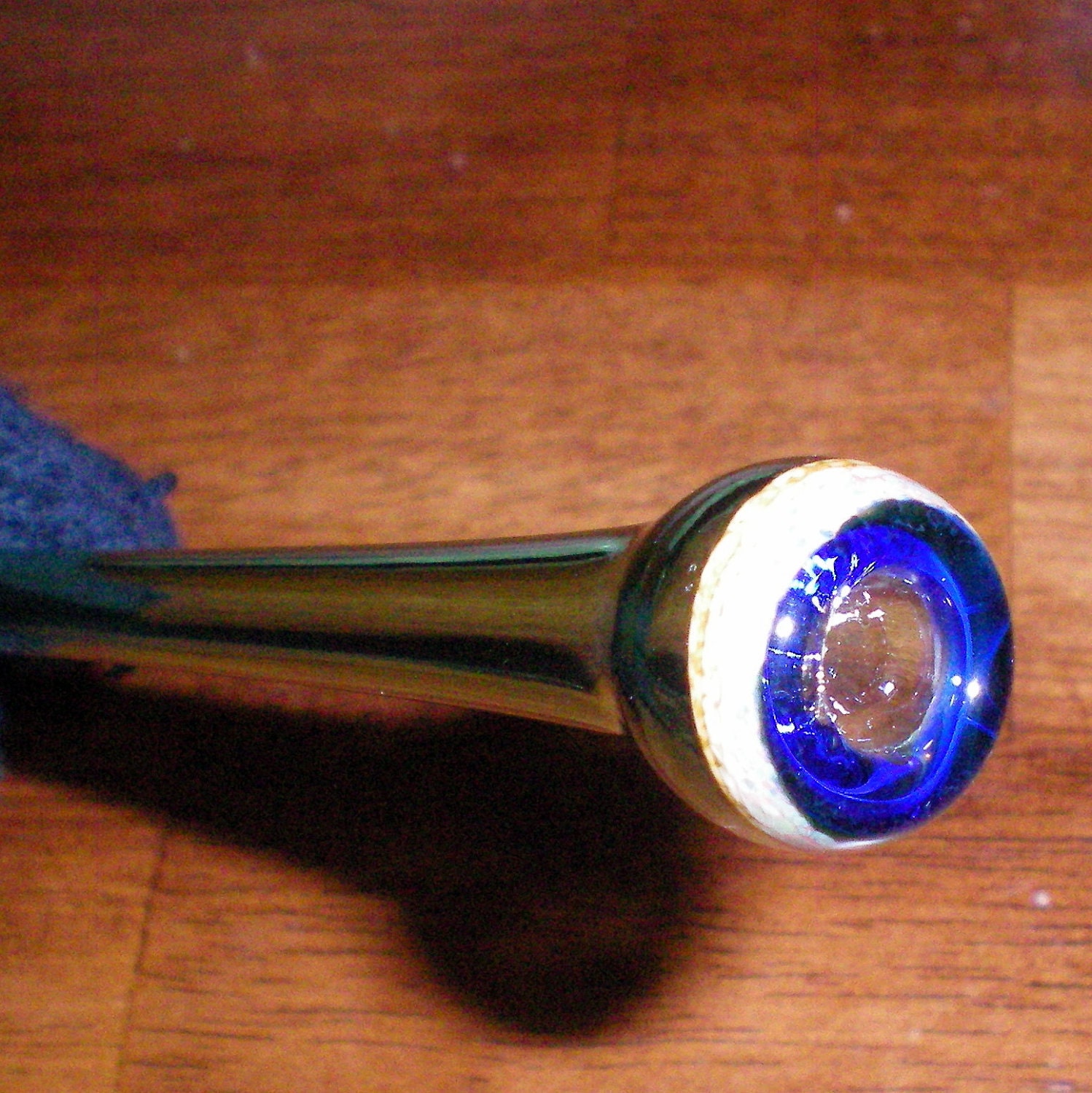Glass Pipe - Super Long Green Chillum Pipe