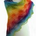 Beautiful lace handknitted shawl in the colors of the "rainbow"