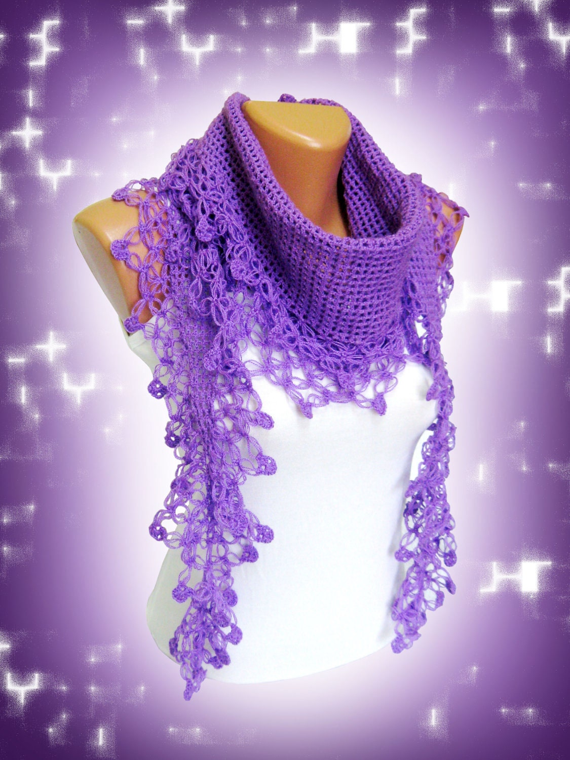 Amthyst Scarves, Fashion Purple, lilac, Hand Knit, woman scarf. Personalized Design. Latest Fashion. scarf, neckwarmer, scarflette...