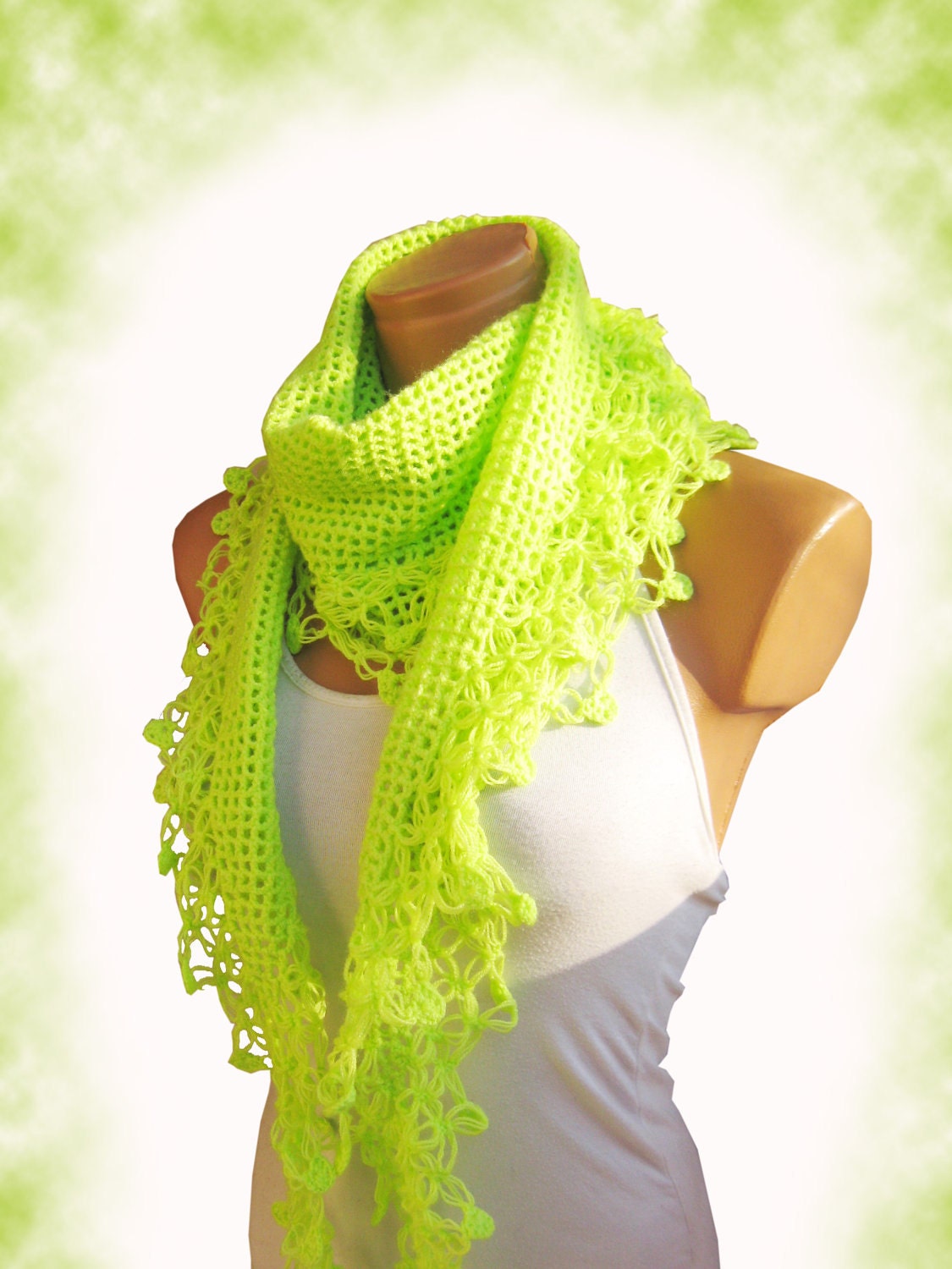 Knitted scarf , women scarves. Personalized Design. scarf, neckwarmer, scarflette... Pistachio green