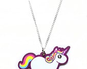 Rainbow Chubby Unicorn Necklace