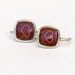Red Heart Earrings Square Red Silver Heart Earrings Lightweight Earrings