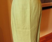 Vintage 1940s Spearmint Green Linen Skirt - Mint