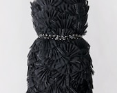 ANDREA - Handmade Black Organza Strapless Cocktail Dress