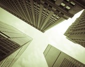 New York Photography, NYC Fine Art Photography, Print Canvas or Photo Paper Skyscrapers Upside-down Black and White, 8x10 or 8x12