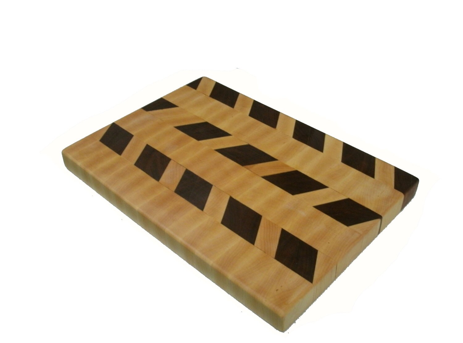 Cutting Board Wood - End Grain Maple and Black Walnut  - 14" x 10" x 1" - BillsWoodenPleasures