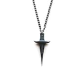 Black Dagger Necklace, dagger pendant, modern pendant, weapon jewelry, goth jewelry, jewellery pendant, knife necklace, knife jewelry
