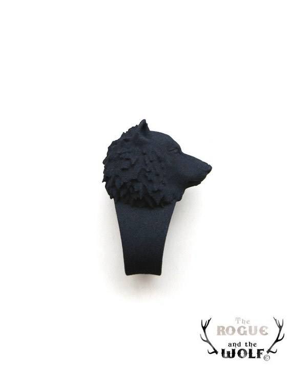 Black Wolf Ring, Animal Ring, Animal Head Ring, Modern animal Jewelry, Wolf head Jewellery, for him, for her, cool ring, fashion accessory