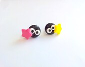 Soot Sprites with candy konpeito post earrings
