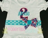 Birthday Girl Polka Dot Number Bodysuit Onesie or Toddler Shirt in Outfits for Little Baby Girls - PERSONALIZED Custom