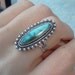 Vintage turquoise 925 Native American silver ring Southwest Navajo 1970s