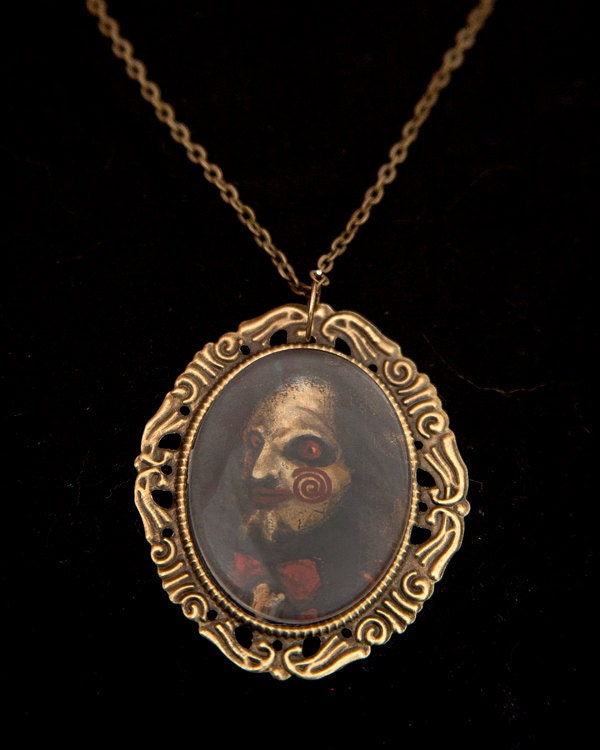 Saw Jigsaw Cameo Necklace