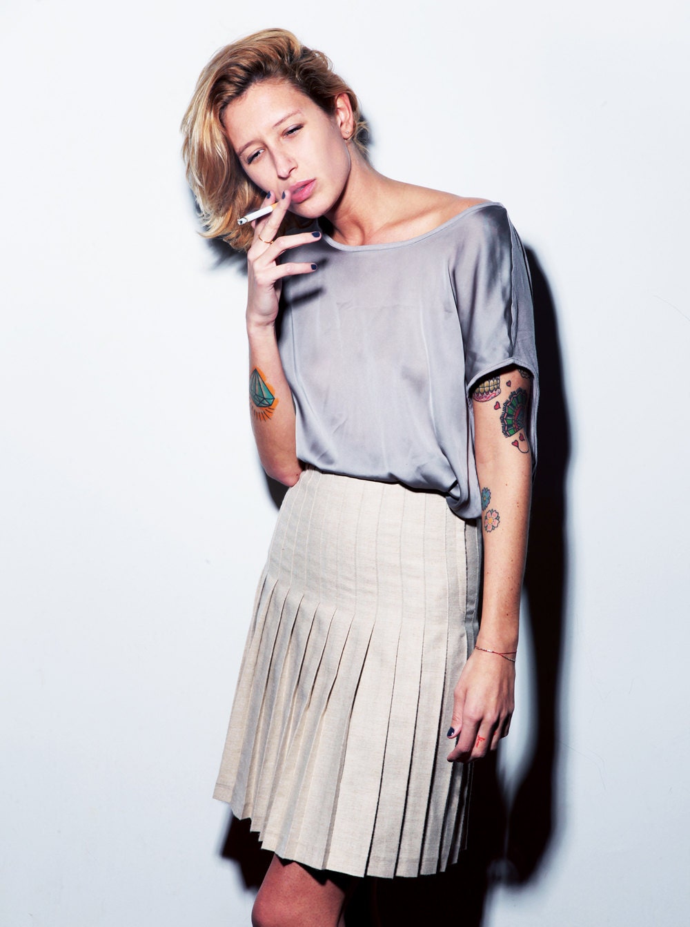 High Waisted Pleated Skirt Dahlia in Size M & L