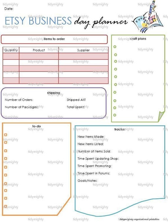 planner craft printable organizer pdf organizers order form seller weekly organization instant plan daily printables planners plans help custum planning