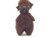 Chewi-Mon Cher Pug, pug doll (Hairy, furry, brown, dark brown, yellow, amber)
