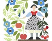 CbyC Original Illustration - Quilt Girl  Limited Edition Print