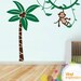 Palm Tree and Monkey Vinyl Wall Sticker Life Size