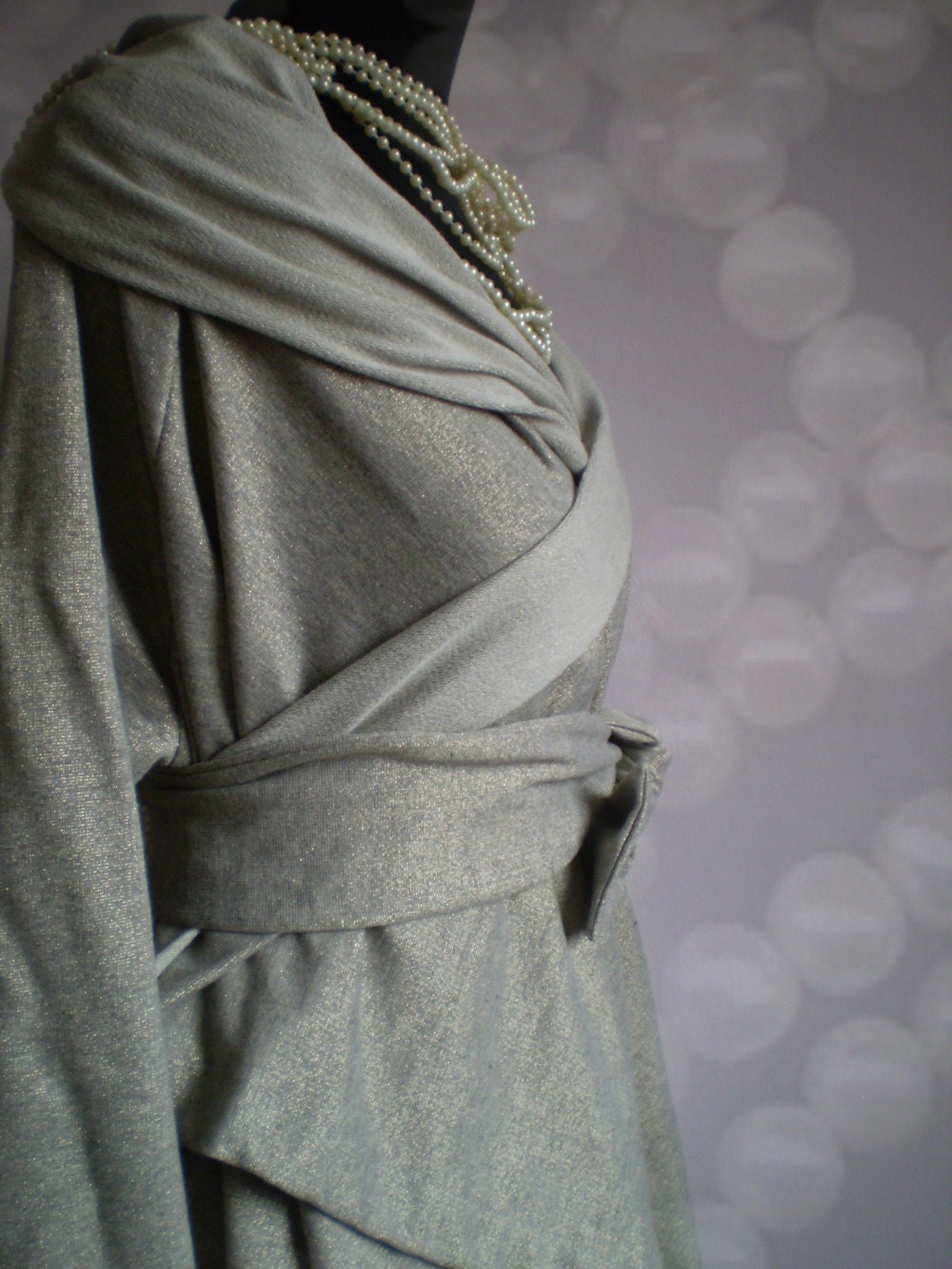 Stretchy gray cotton tunic,sweater,vest, wrap,jacket