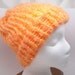 Fuzzy Orange Adult Size Loom Knit Hat with Brim