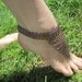 Light Purple Lilac Lavender and Gold Gypsy Chain Mail Foot Flower Slave Anklet