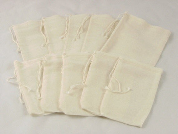 Cotton muslin drawstring bags 5x7" (Set of 12) Il_570xn