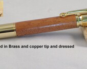 30 cal Bullet Pen Gold, Copper Tip, Mahogany