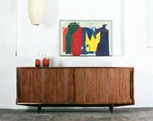 Modern Credenza, Sideboard, Buffet, Stereo Cabinet, Record Album Storage, hand made wood furniture