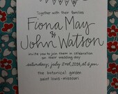 Calligraphy Wedding Invitations - Love Birds