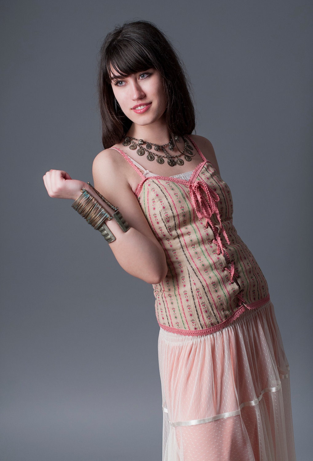 Corset Camisole Top from Vintage Indian Sari, One-of-a-kind