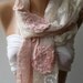 pink Cotton Rose Shawl/ Scarf - Headband -Cowl with Lace Edge