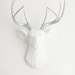 Faux Deer Head - The Frankfurt - White W/ Metallic Antlers Resin Deer Head- Stag Resin White Faux Taxidermy- Chic & Trendy