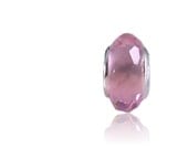 October Birthstone Charm Bead Pink Tourmaline Beveled Glass For European Bead Bracelets Fits Most Brands