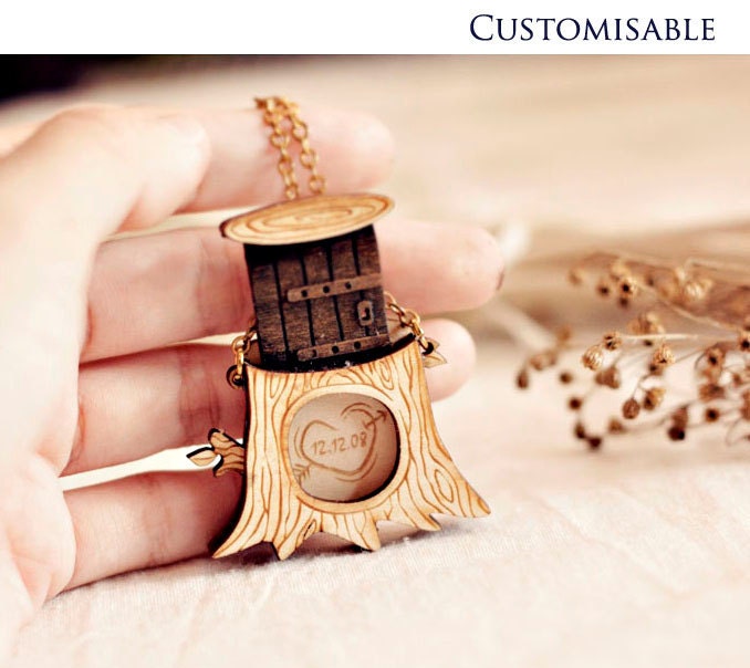Personalized message in tree necklace - Secret Lovers hollow