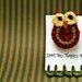 Handmade Crochet Owl Hair Clip in Red and Forest Green