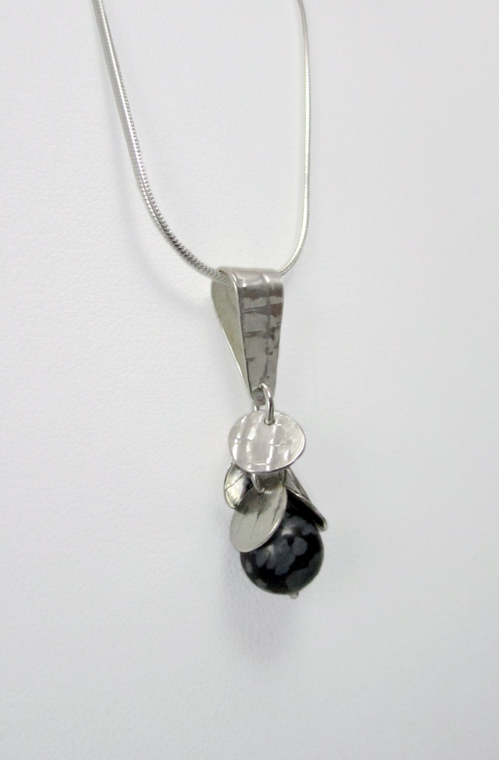 Sterling silver fish scales pendant - small