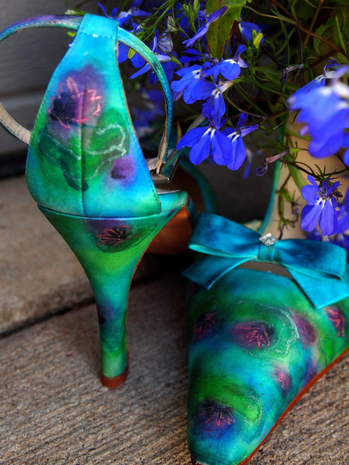 Hand Painted Wedding Shoes for Brides