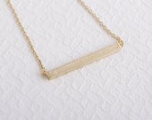 Gold Square Bar Necklace