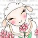 Little Lamb, Nursery Art, Baby Girl, children decor, 11x14 print, pink cream white girls room