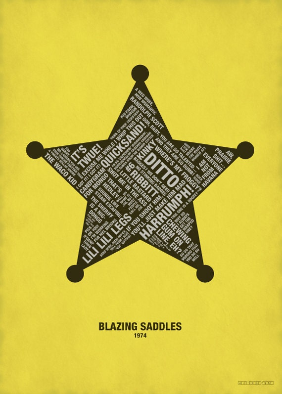 Blazing Saddles Quote Poster 11 x 17 by headfuzzbygrimboid on Etsy