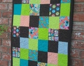 Baby Crib Quilt Ready to Ship Hip and Trendy Color Palette Whimsical and Paisley Coordinating Patterns and Organic Batting