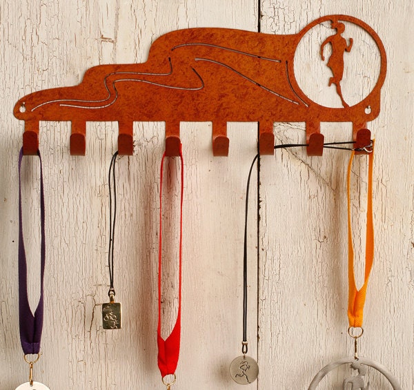 Running Girl Marathon Runner  Race Medal Display Rack