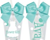 Flower Girl Bridal Party Wedding Personalized 16oz  Acrylic Tumbler